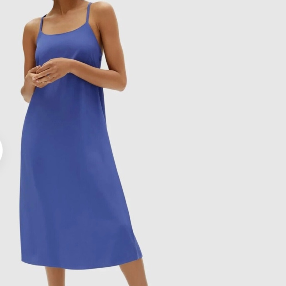 Everlane The Japanese GoWeave Cross Back Midi Slip Dress Size 6
